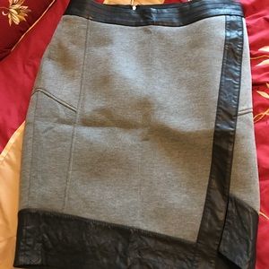 Torrid/Rebel grey & leather trim pencil skirt